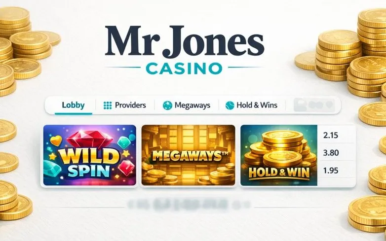 Mr Jones Casino games lobby overview