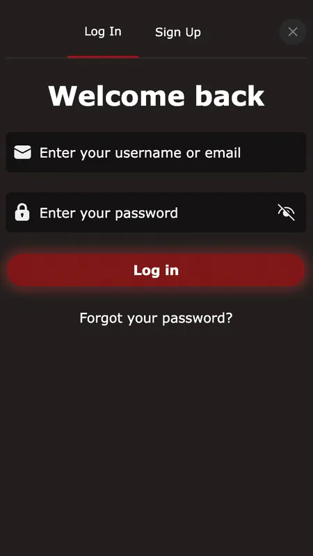 Mr Jones Casino login screen on mobile
